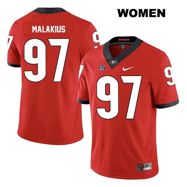 Georgia Bulldogs Women's Tyler Malakius #97 NCAA Legend Authentic Red Nike Stitched College Football Jersey UCH7056NE